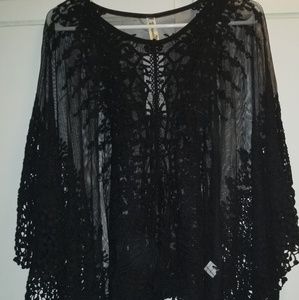 Lace Coverup Poncho Top